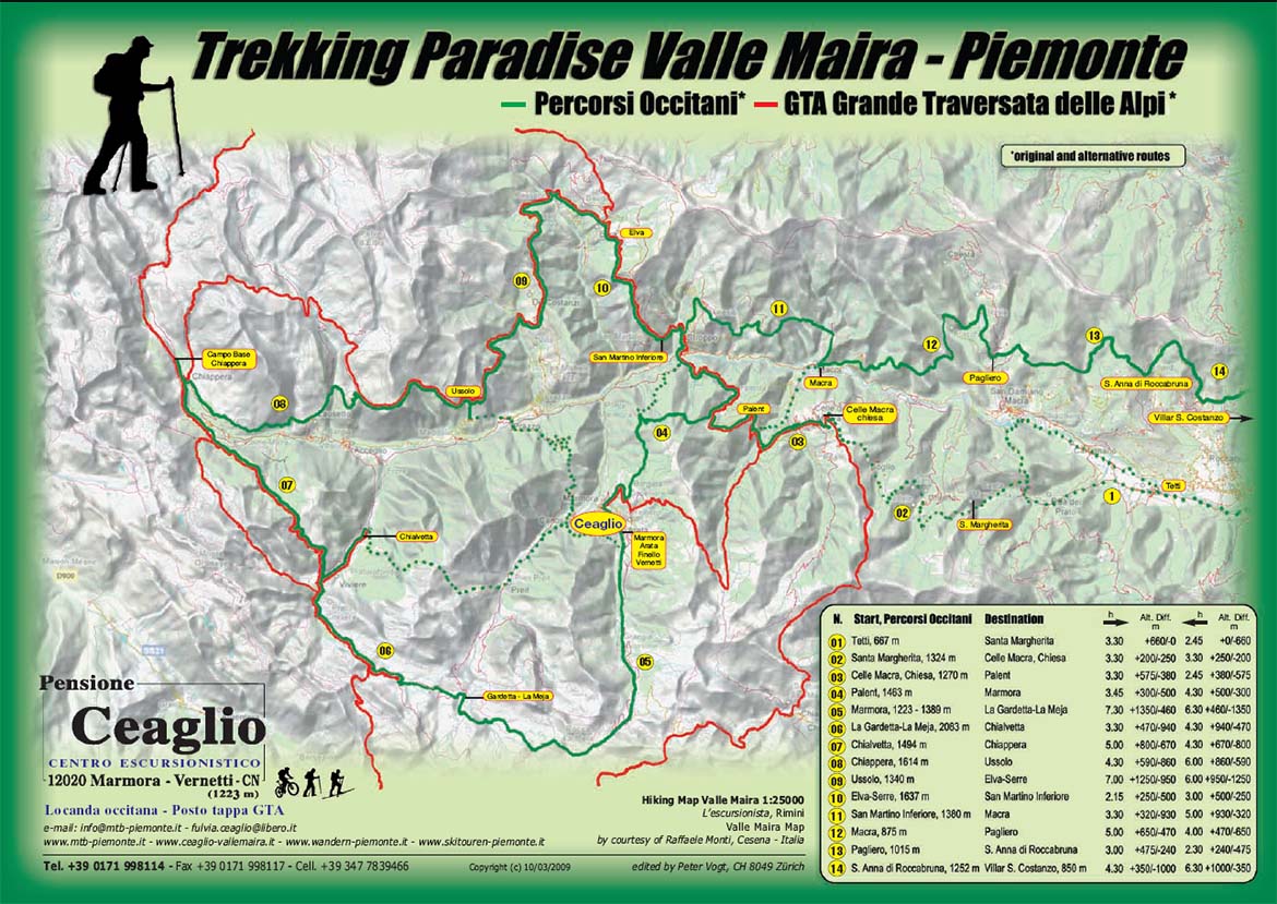 Cartina Trekking Piemonte - Valle Maira